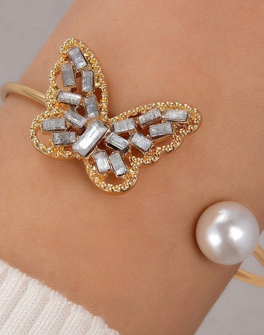 Silver butterfly Adjustable Bracelet