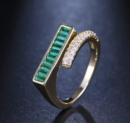 Green Adjustable Ring